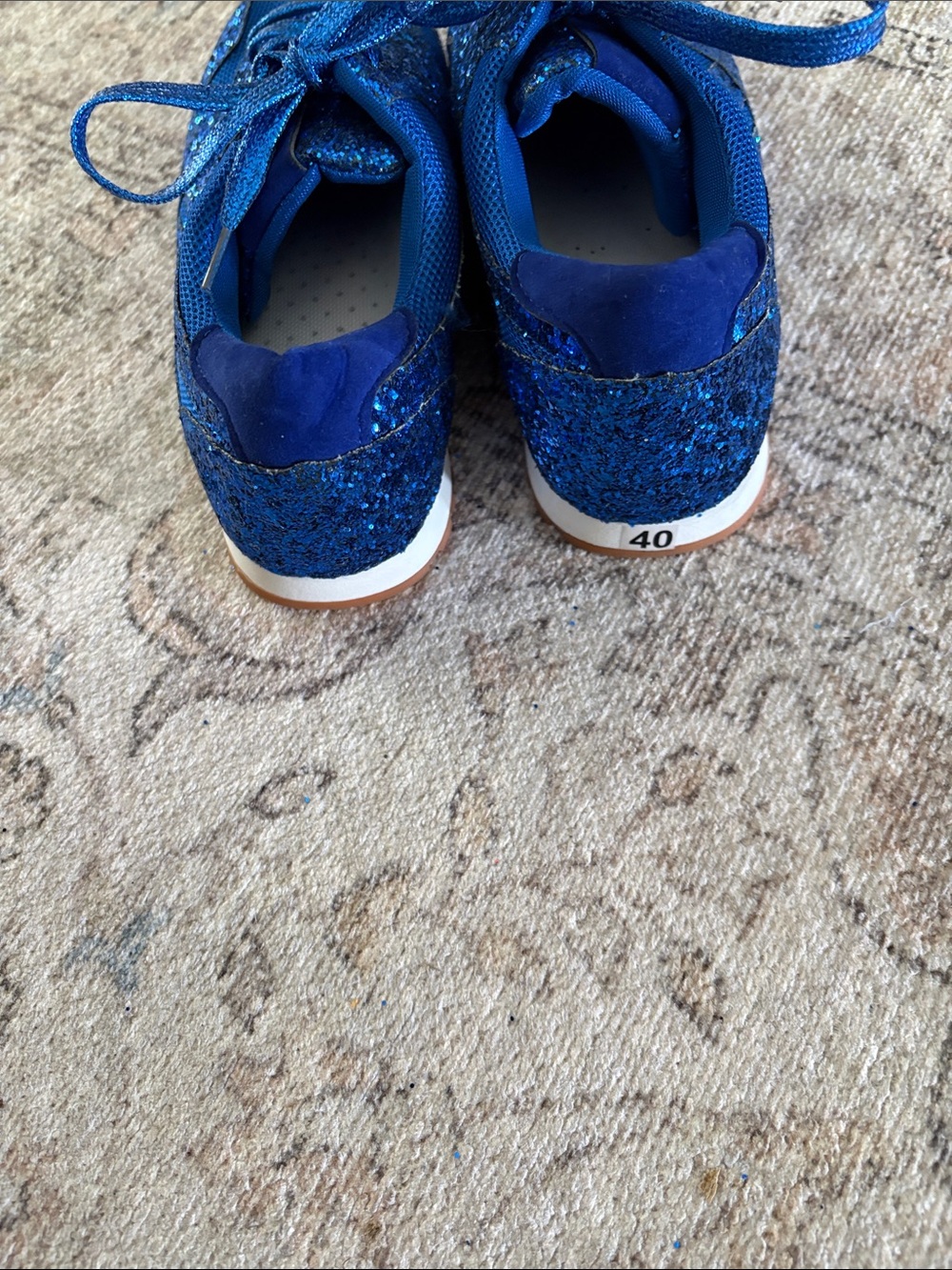 Brand New Glitter Athletic Sneakers in Bright Blue - Picture 4 of 5